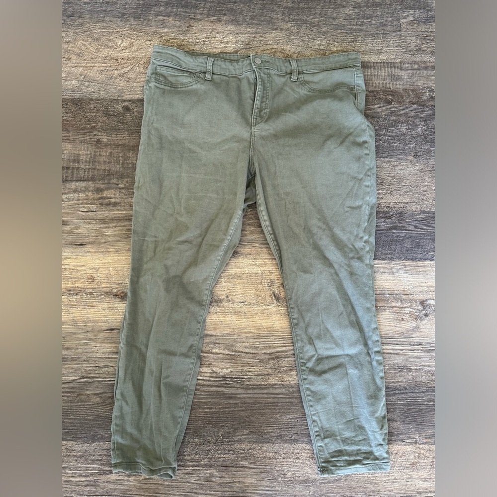 GAP Denim Womens‎ Leggjngs Jeans Green/gray Size 18 / 34 Cotton Pants